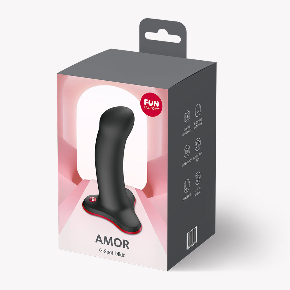 Amor G-Spot Silicone Suction Cup Dildo – Black