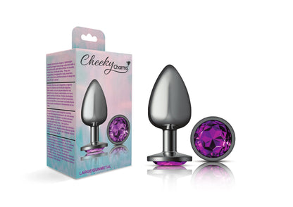 Large Purple Gem Metal Butt Plug - Jeweled Anal Plug Temperature Play
