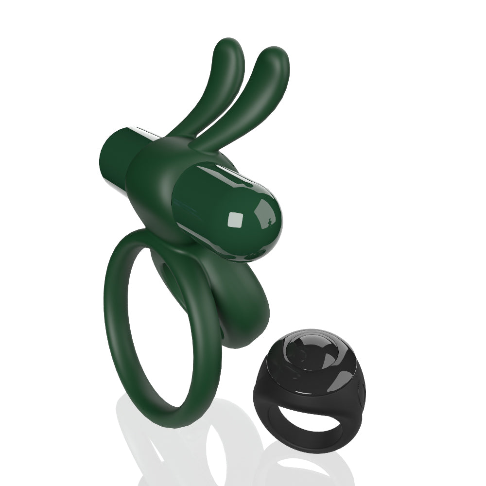 Rechargeable Remote Rabbit Cock Ring XL – Green