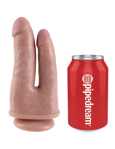 8 Inch Realistic Double Penetration Dildo - King Cock Tan