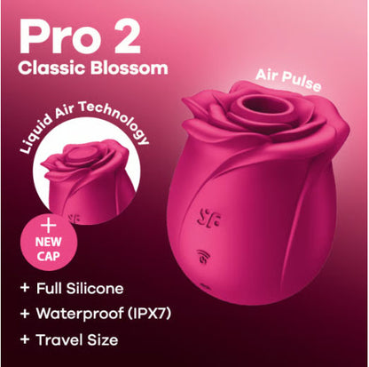 Satisfyer Pro 2 Classic Blossom Air Pulse Clitoral Stimulator – Plum