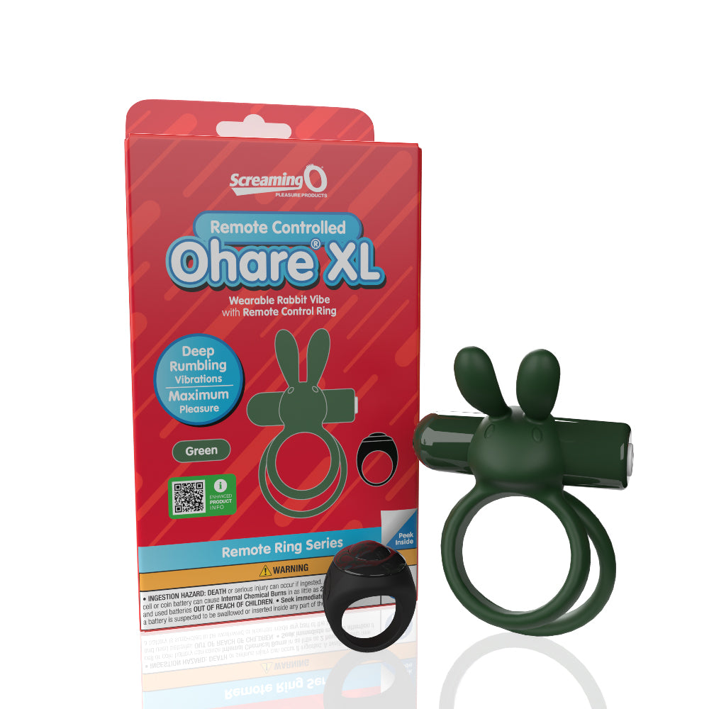 Rechargeable Remote Rabbit Cock Ring XL – Green