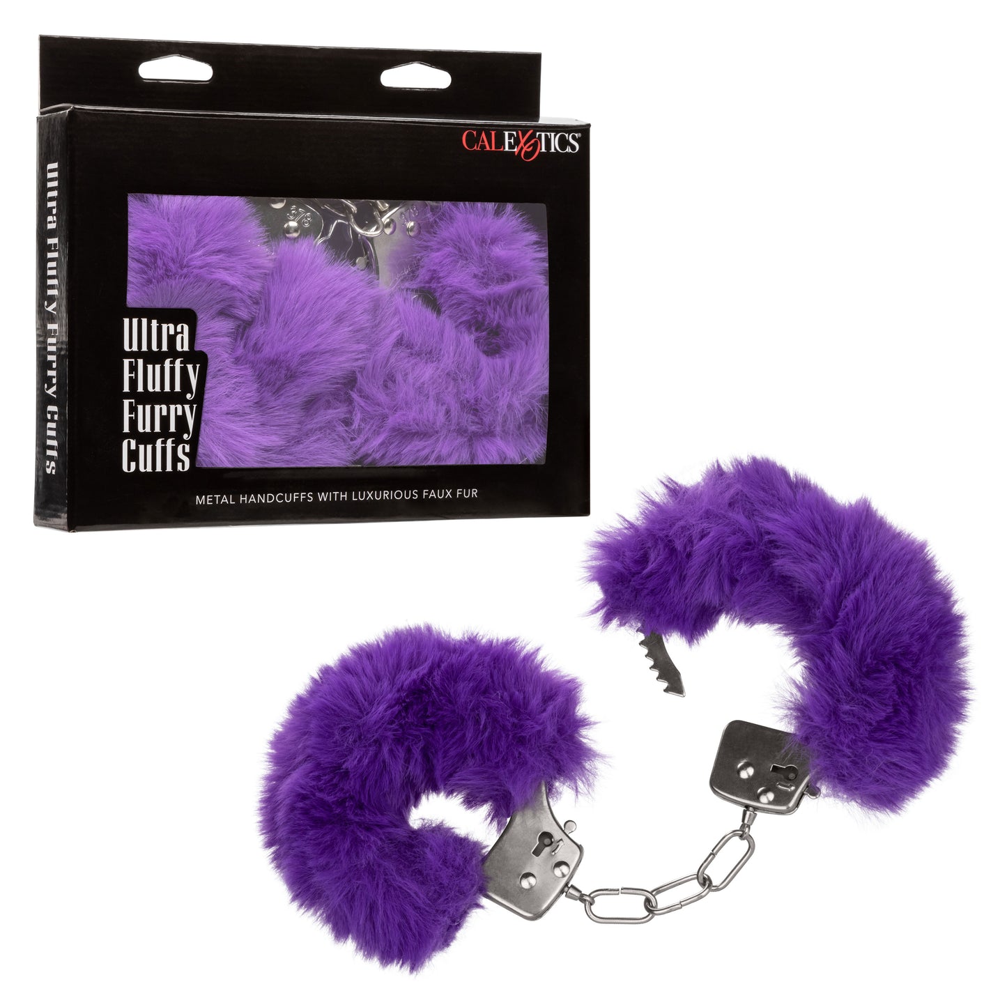 Ultra Fluffy Furry Wrist Cuffs - Adjustable Purple BDSM Restraints with Quick-Release
