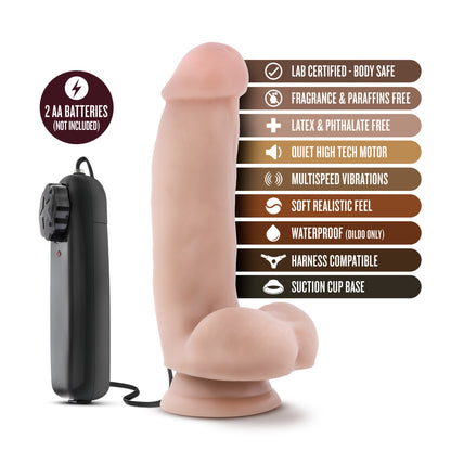 Cowboy 7 Inch Realistic Vibrator - Vanilla Realistic Dildo with Remote & Suction Cup