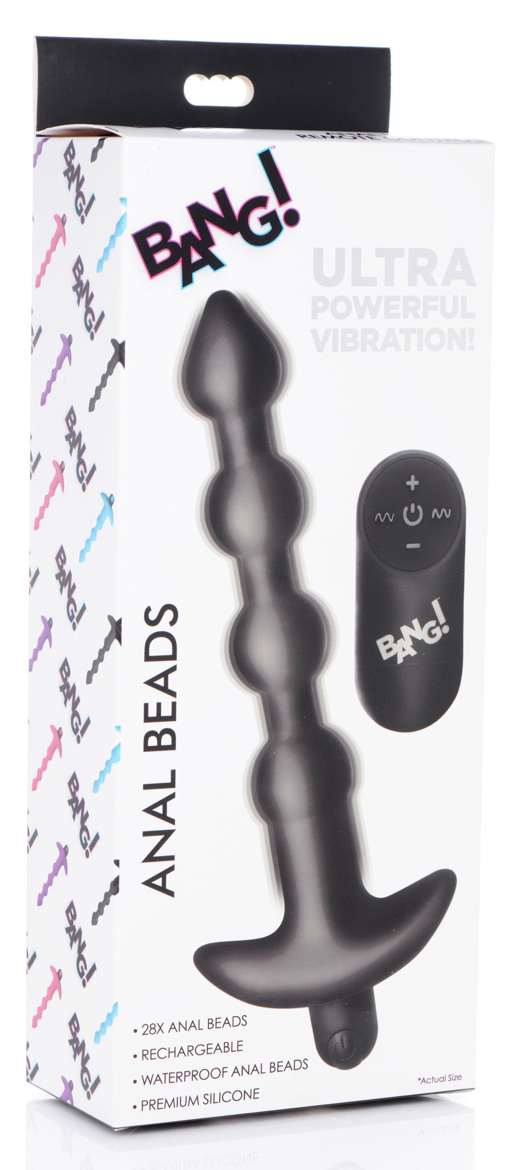 Remote Control Rechargeable Vibrating Anal Beads - Black