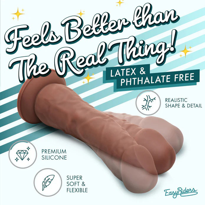 7 Inch Realistic Silicone Dildo with Suction Cup - Easy Riders Dark