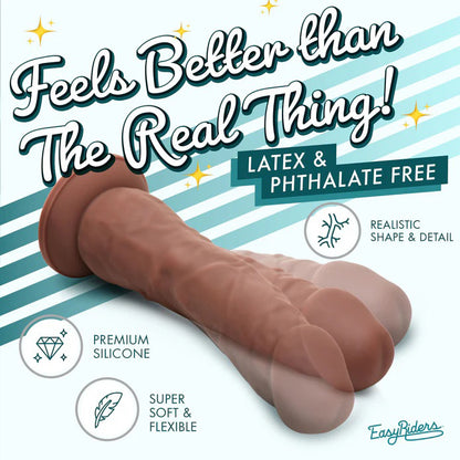 7 Inch Realistic Silicone Dildo with Suction Cup - Easy Riders Dark