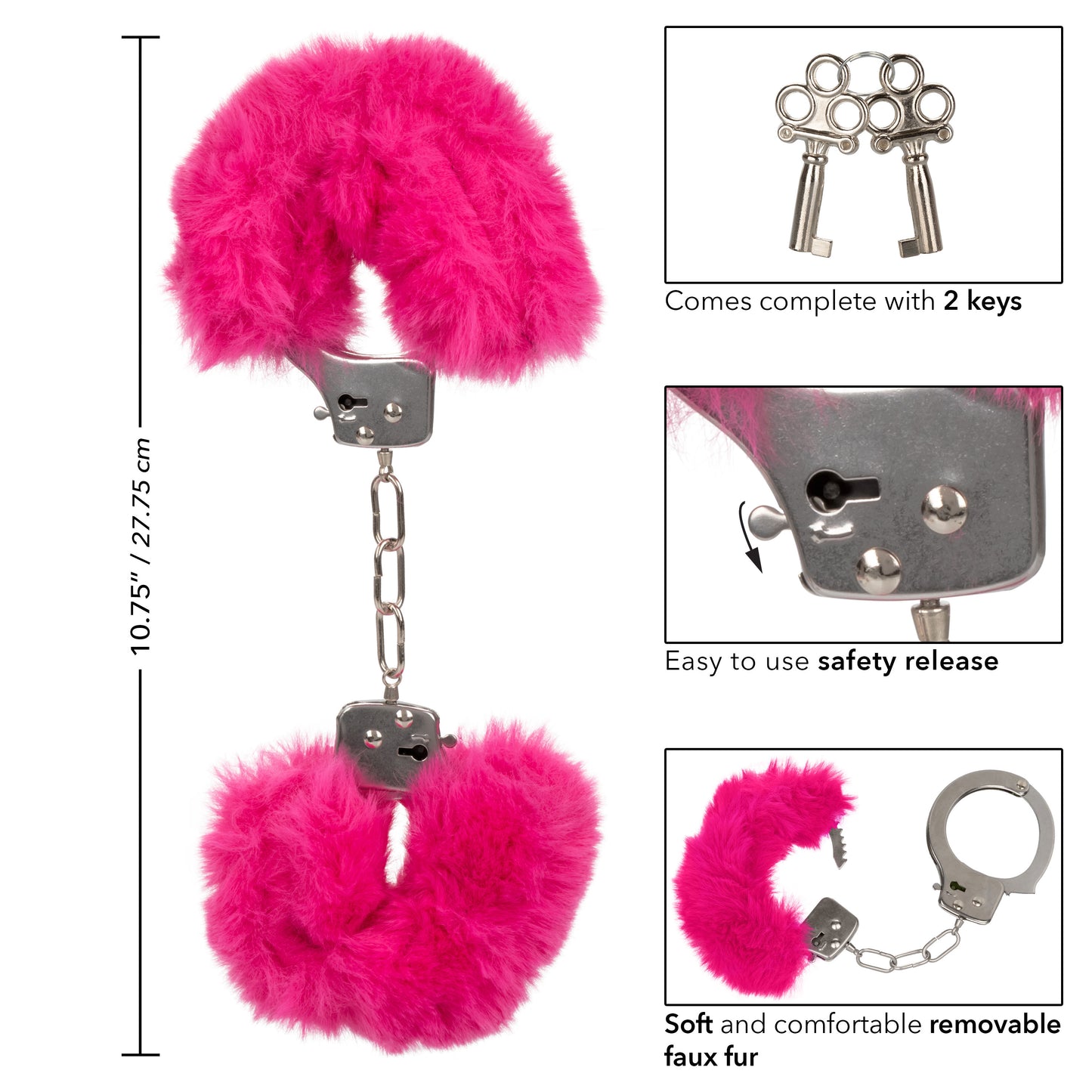 Ultra Fluffy Adjustable Furry Handcuffs - Pink