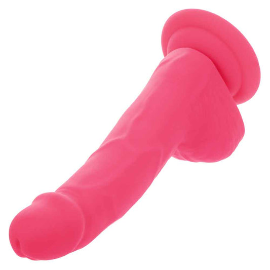 Neon Studs 6 Inch Flexible Silicone Suction Cup Dildo – Hot Pink