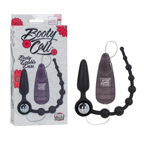 Booty Call Double Dare Vibrating Anal Beads & Plug – Black