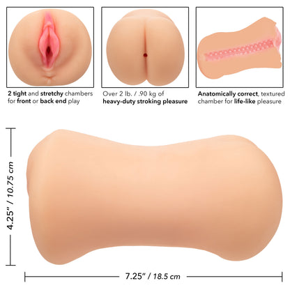 Stroke It Dual Entry Heavyweight Male Masturbator - Double Orifice Pussy & Ass Stroker