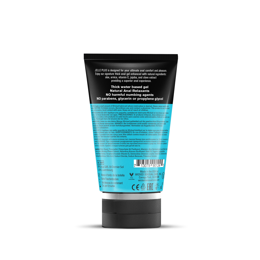 Aqua Jelle Plus - Thick Water-Based Anal Relaxing Gel 4oz with Natural Relaxants