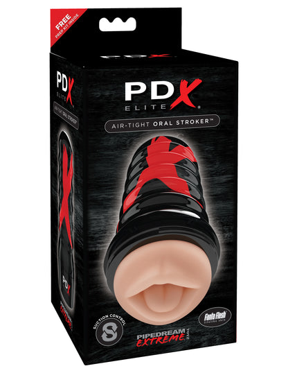 PDX Elite Air-Tight Oral Stroker - Adjustable Suction Realistic Mouth Masturbator
