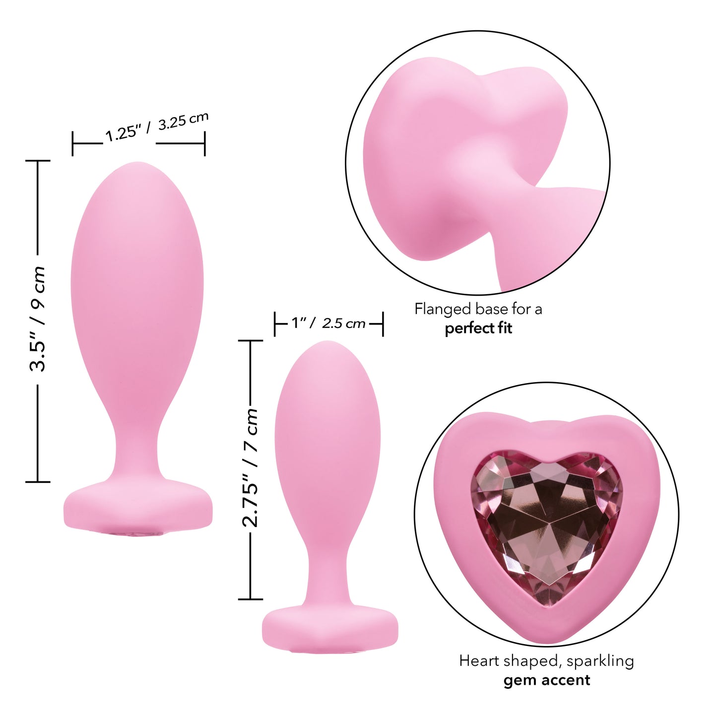 First Time Crystal Booty Duo Pink Anal Plug Set