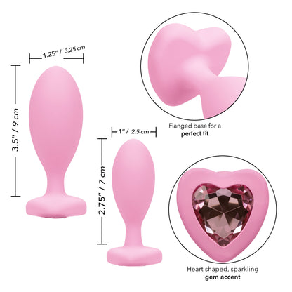 First Time Crystal Booty Duo Pink Anal Plug Set