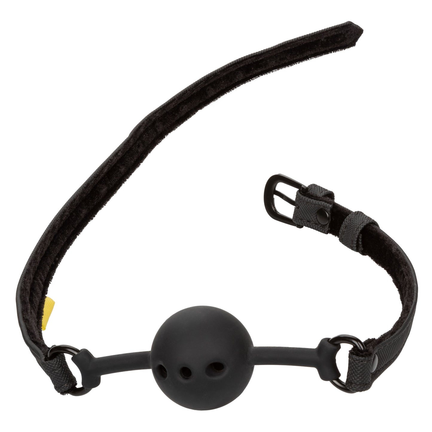 Breathable Silicone Ball Gag - Adjustable BDSM Gag with Padded Straps Black