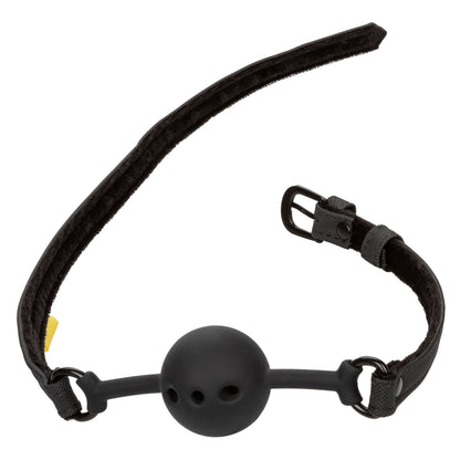 Breathable Silicone Ball Gag - Adjustable BDSM Gag with Padded Straps Black