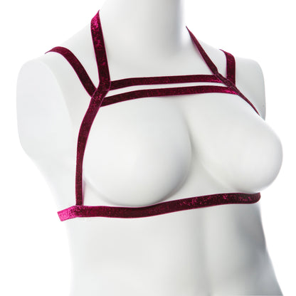 Raspberry Elastic Body Harness - One Size Fits Most (XS-XXL)