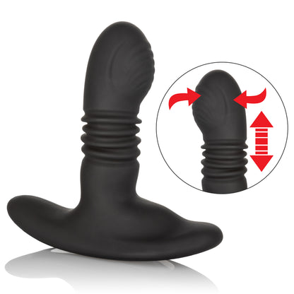 Rechargeable Thrusting Rotating Prostate Massager with 12 Modes - Black