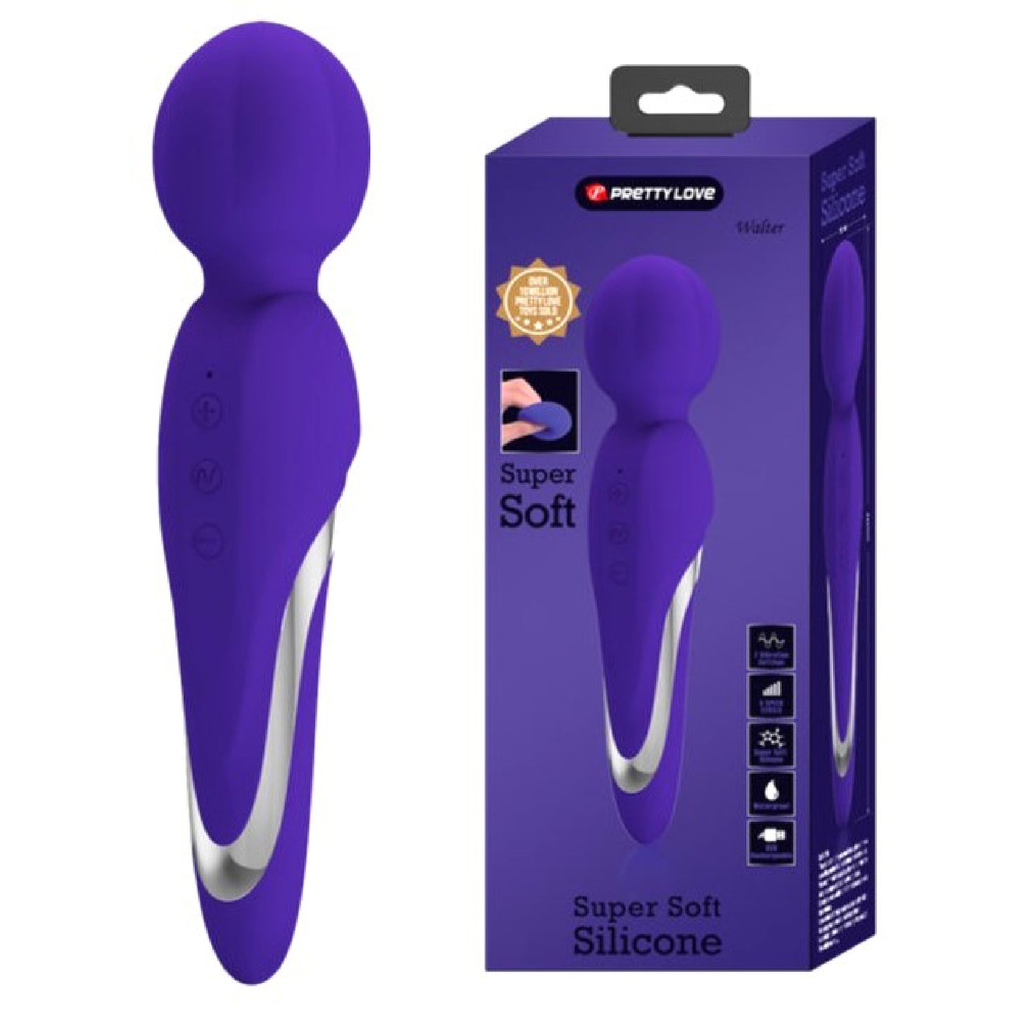 Violet Silicone Vibrator 35 Combinations Textured Head Waterproof USB Rechargeable