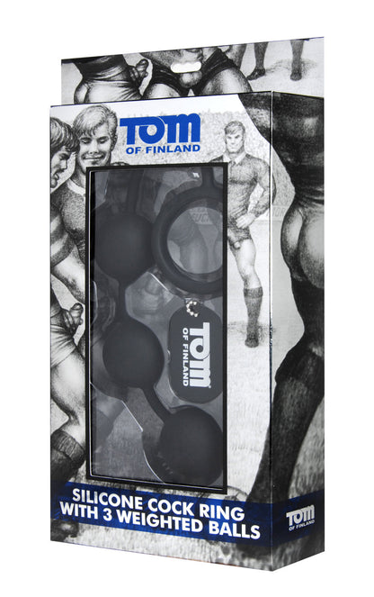 Weighted Silicone Cock Ring with Anal Balls – Tom Set