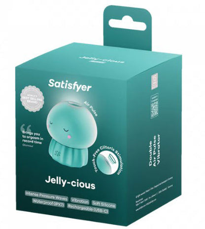 Jelly-Clous Green Air Pulse Clitoral Stimulator - Suction & Vibration Jellyfish Toy