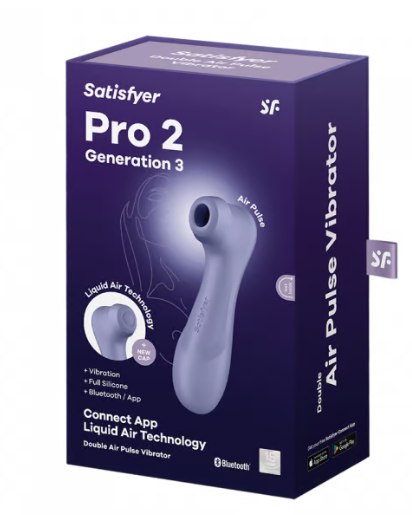 Satisfyer Pro 2 Generation 3 Connect App Liquid Air Pulse Clitoral Stimulator - Lilac