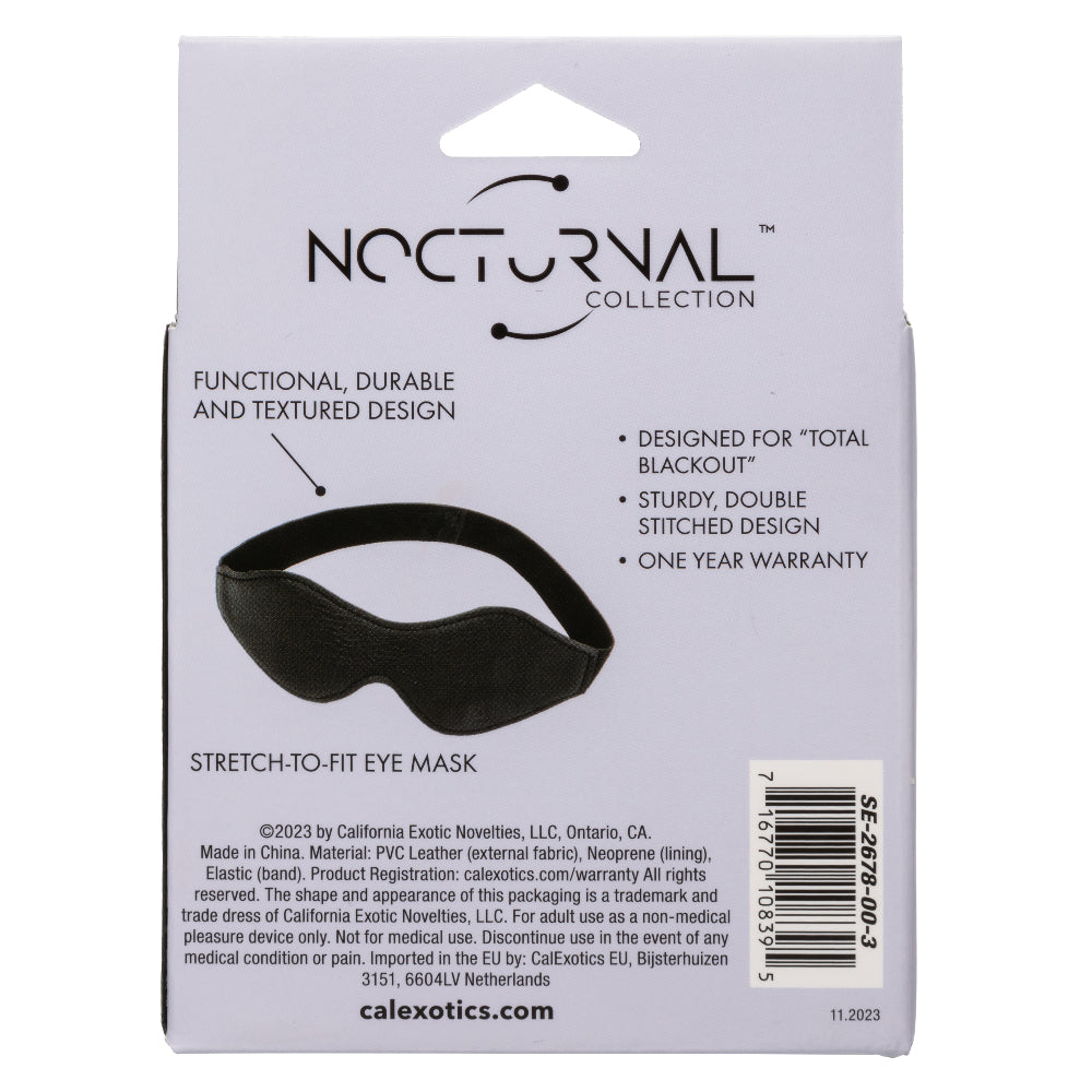 Nocturnal Collection Total Blackout Blindfold Mask - Black