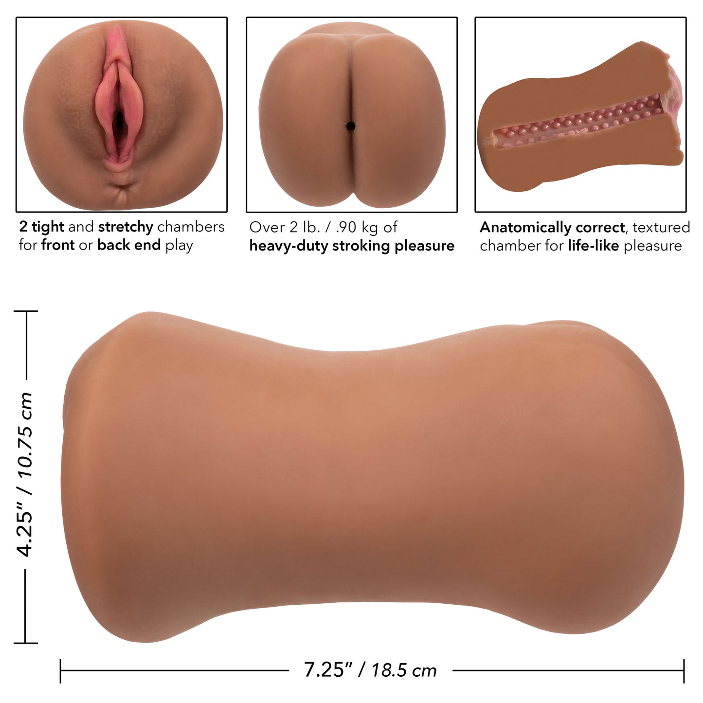 Stroke It Dual Entry Heavyweight Male Masturbator - Double Orifice Ultra-Tight Pussy & Ass