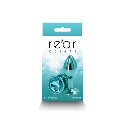 Small Teal Jeweled Butt Plug - Chrome Anal Plug Beginner