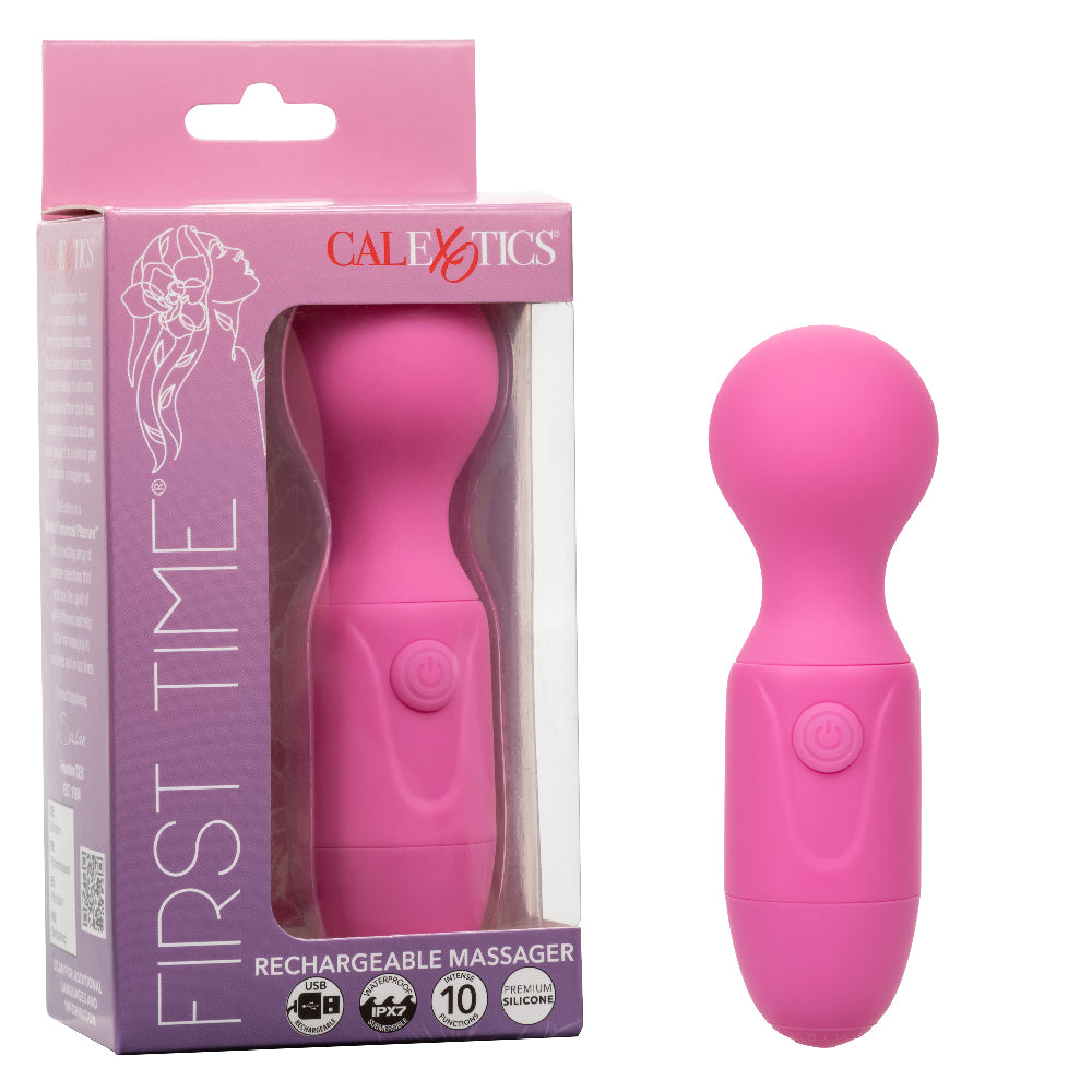 Rechargeable Wand Massager First Time 10 Functions IPX7 Waterproof - Pink