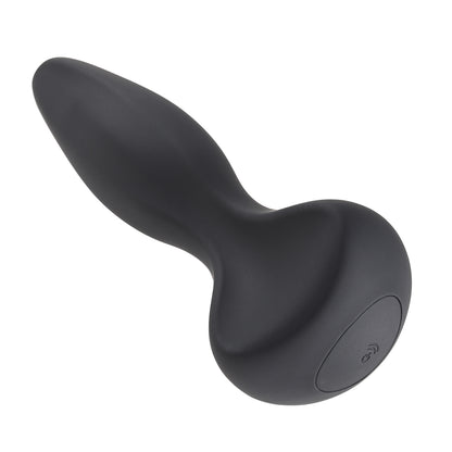 Vibrating Prostate Massager 6.15" Rechargeable Silicone Black Square Base
