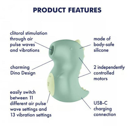 Satisfyer Din-Ooh - Green Air Pulse Clitoral Stimulator