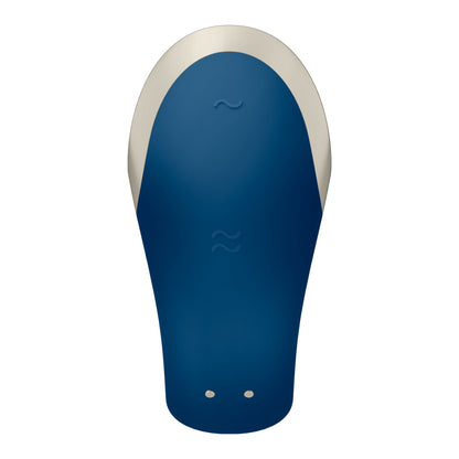 Double Love Vibrator - Blue Couples U-Shaped Wearable Vibrator with Remote