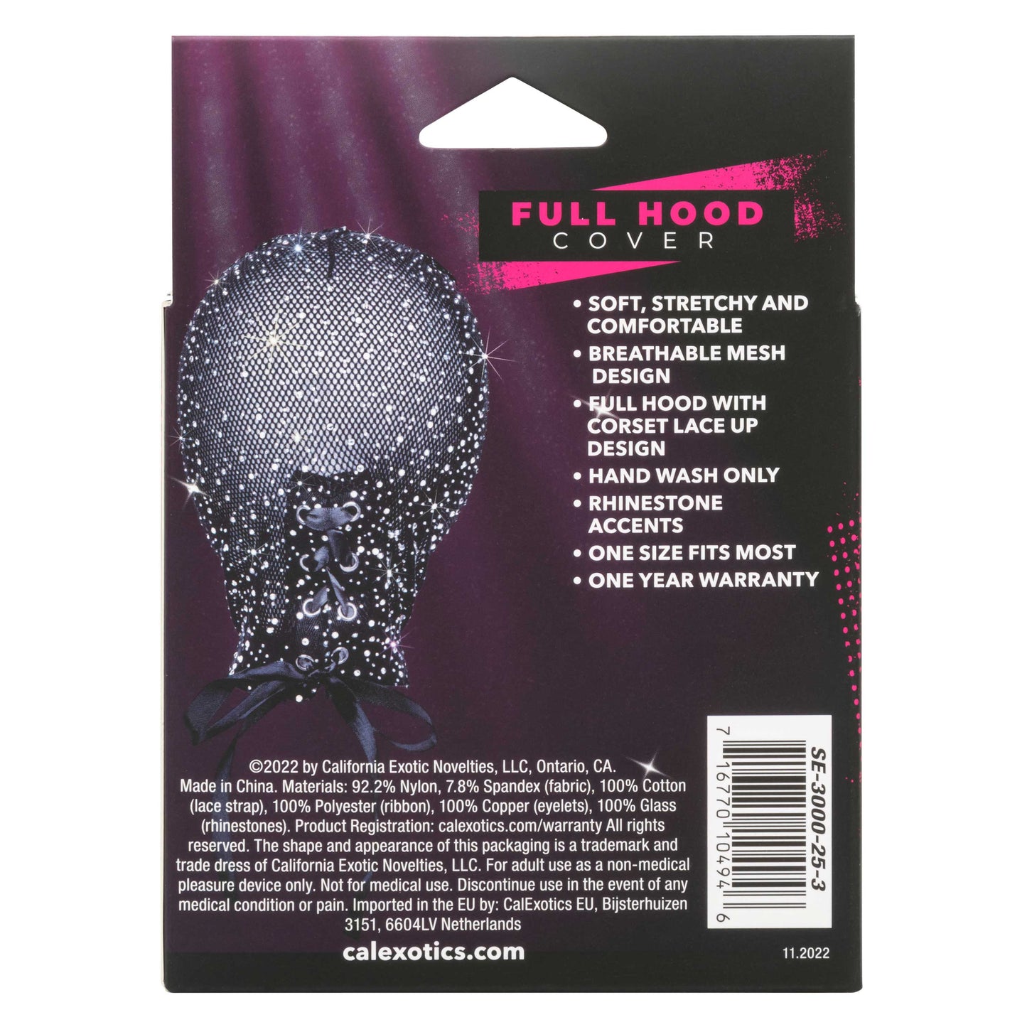 Radiance Full Coverage Sensory Hood with Mesh & Rhinestones - Black