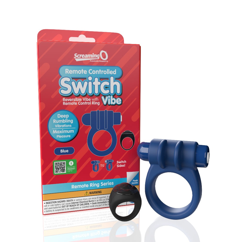 Rechargeable Remote Switch Vibrating Cock Ring – Blue