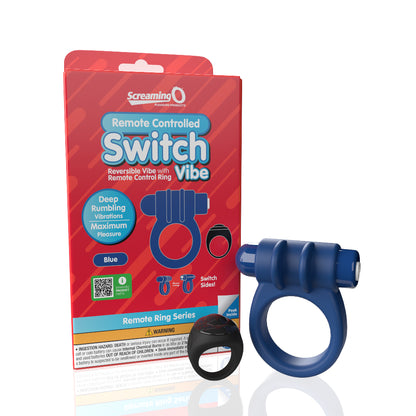 Rechargeable Remote Switch Vibrating Cock Ring – Blue