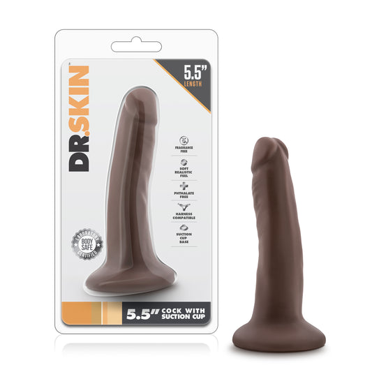 Dr. Skin Realistic 5.5" Chocolate Suction Cup Dildo