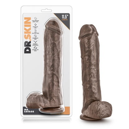 11.5 Inch XXL Realistic Suction Cup Dildo - Mr. Savage Chocolate