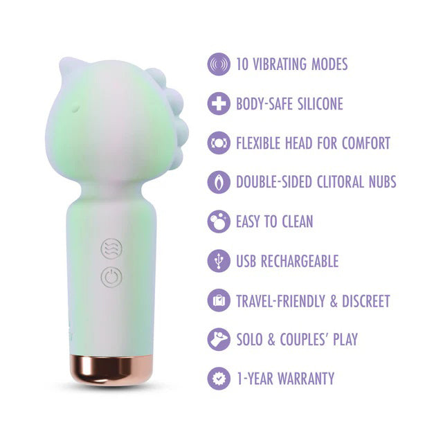 Play With Me Unicorn Dreams Vibrator – 10 Mode Rechargeable Silicone Wand