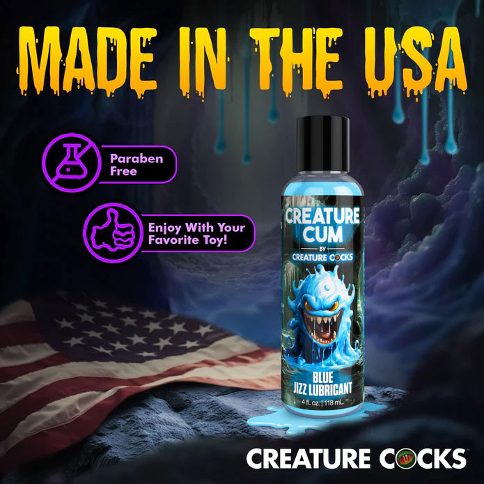 Creature Cum Blue Water-Based Lubricant 4 oz - Fantasy Glow