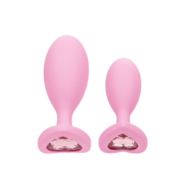 First Time Crystal Booty Duo Pink Anal Plug Set