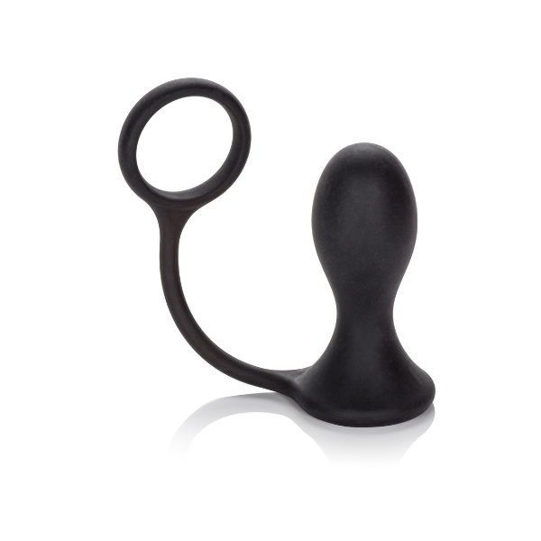 CalExotics Dr. Joel Prostate Massager with Ergonomic Ring Handle - Black