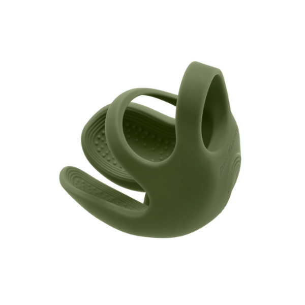 Rechargeable Scrotum Vibrator with Textured Cup - 9 Modes, Magnetic Charging Green