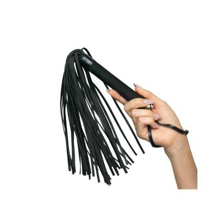 25.5" Suede Flogger Whip - Nocturnal Collection Black, Beginner-Friendly BDSM