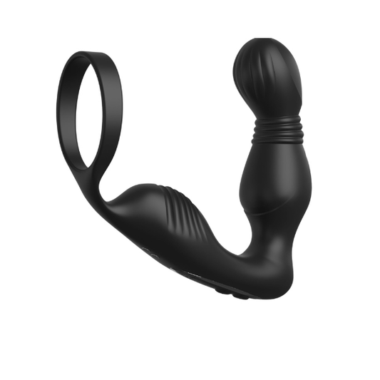 Ass-Gasm Pro Prostate Massager with Cock Ring - 10 Vibration Modes Black