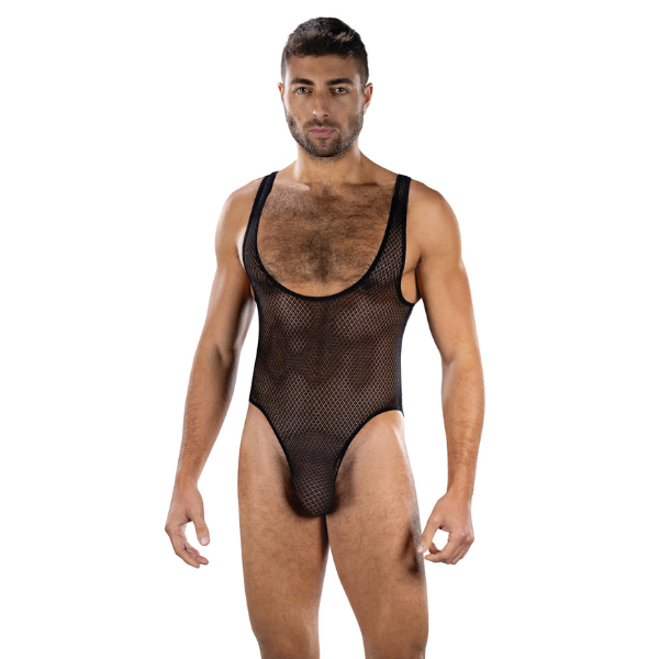 Fierce Deep v Mesh Bodysuit - Os - Black