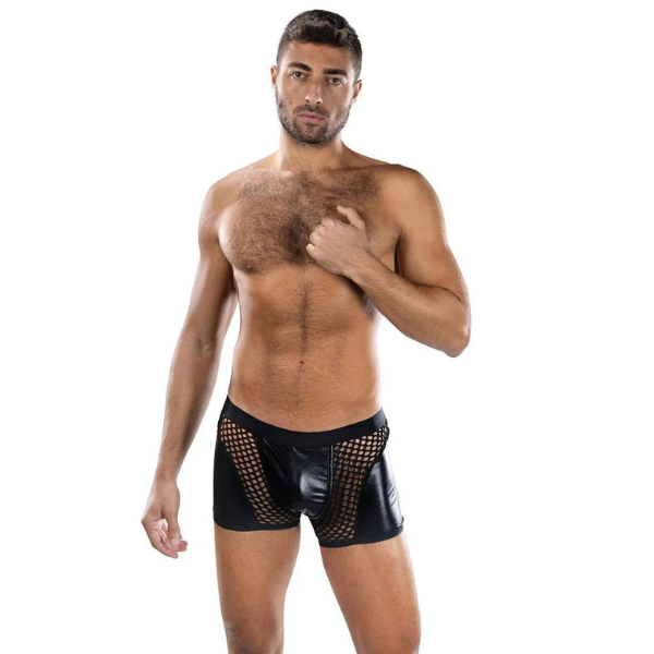 Sheer Contrast Boxer Briefs - Os - Black