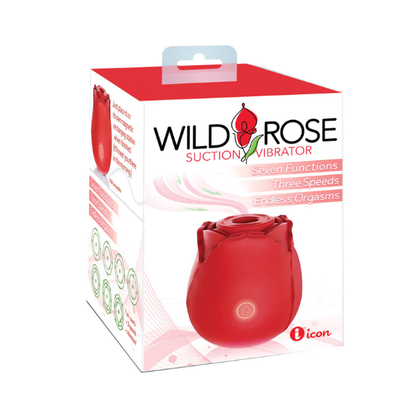Wild Rose Clitoral Suction & Vibration Stimulator - Red 10-Mode Rose Toy