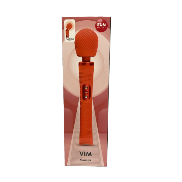 VIM Massager Orange Rechargeable Wand Vibrator 8 Modes Deep Rumbly